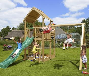 Jungle Palace | Parque infantil de madera con doble columpio