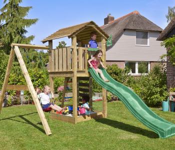 Jungle Cottage | Parque infantil de madera con columpio