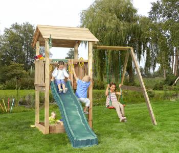 Jungle Casa | Parque infantil de madera con columpio