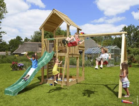 Jungle Palace | Parque infantil de madera con doble columpio