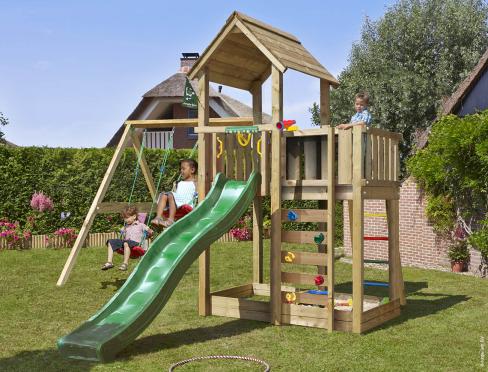 Jungle Mansion | Parque infantil de madera con doble columpio
