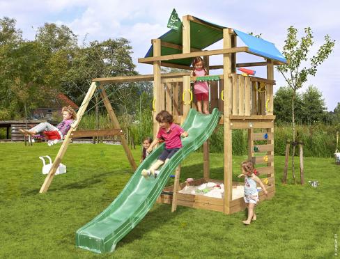 Jungle Fort | Parque infantil de madera con doble columpio