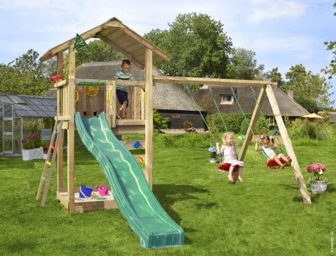 Jungle Sierra | Parque infantil de madera con columpio doble