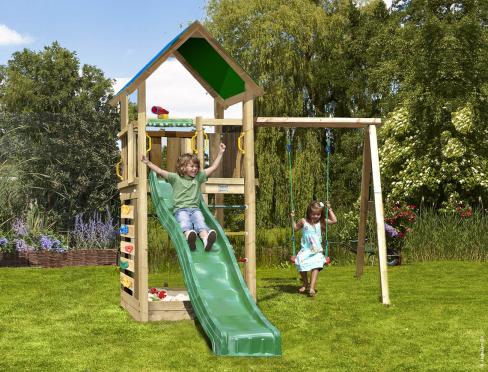 Jungle Lodge | Parque infantil de madera con columpio