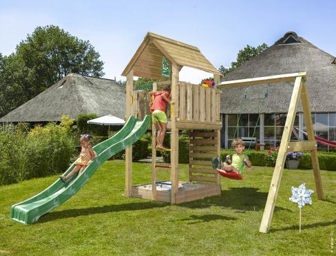 Jungle Cabin | Parque infantil de madera con columpio