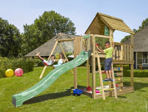 Jungle Cubby | Parque infantil de madera con doble columpio