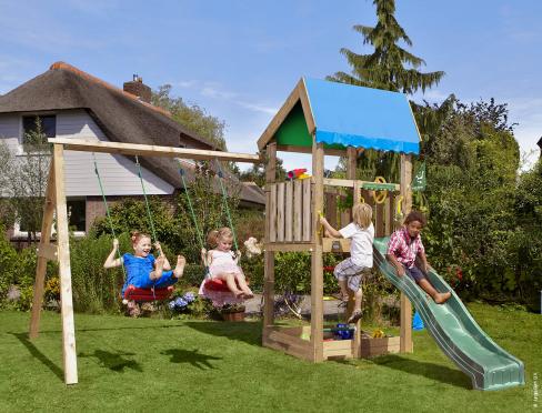 Jungle Home | Parque infantil de madera con doble columpio