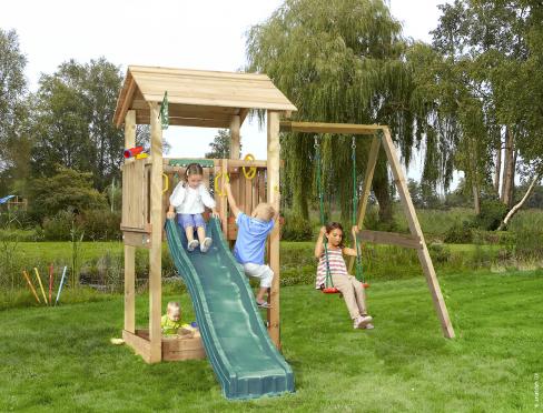 Jungle Casa | Parque infantil de madera con columpio