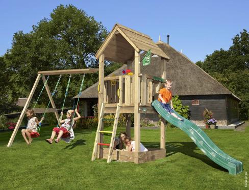 Jungle Club | Parque infantil de madera con doble columpio