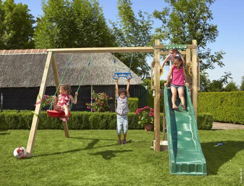 Jungle Tower | Parque infantil de madera con columpio doble