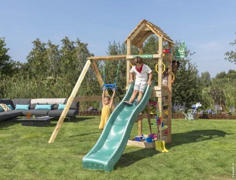 Jungle Cocoon | Parque infantil de madera con columpio