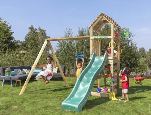 Jungle Cocoon | Parque infantil de madera con columpio doble