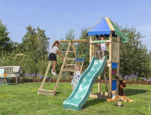 Jungle Cirque | Parque infantil de madera con columpio y red de escalada