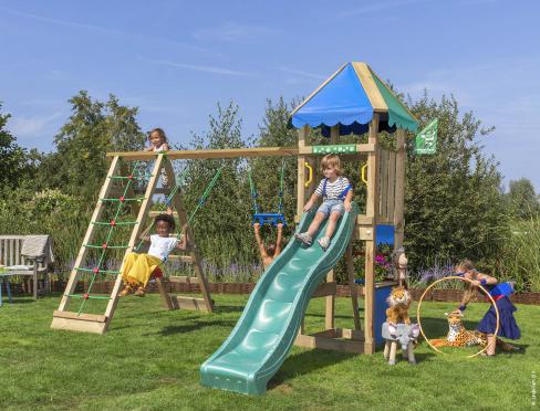Jungle Cirque | Parque infantil de madera con columpios y red de escalada
