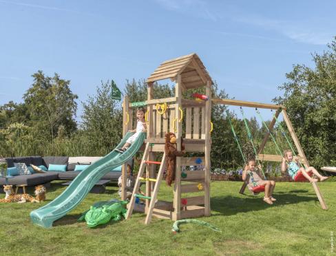 Jungle Safari | Parque infantil de madera con columpio doble