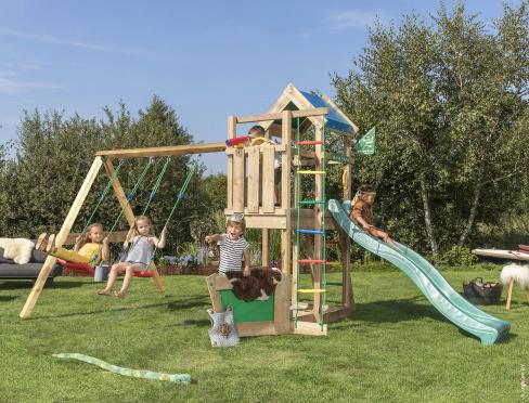 Jungle Viking | Parque infantil de madera con columpio doble