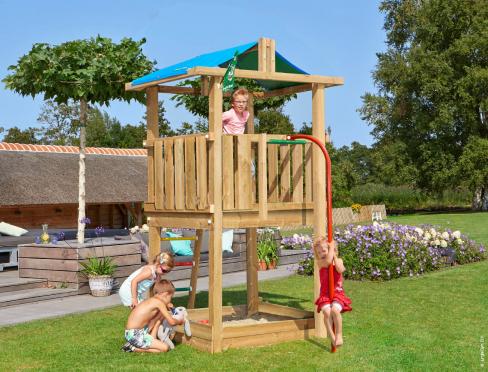 Jungle Hut | Parque infantil de madera con poste de bombero